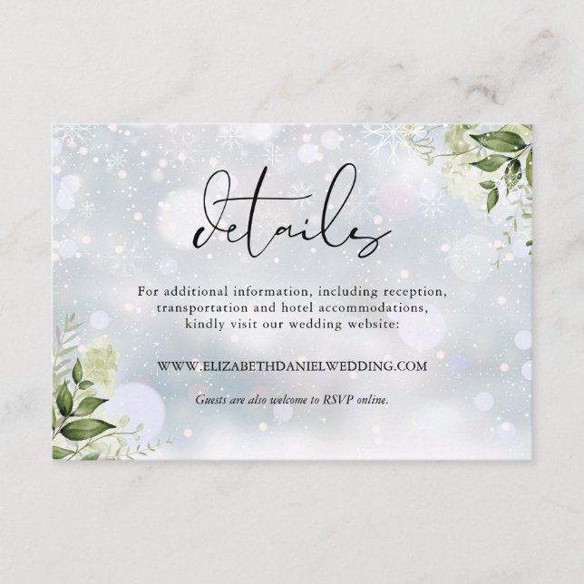 Rustikale Grünpflanzen Blätter Elegante Hochzeiten Begleitkarte (Vorderseite)