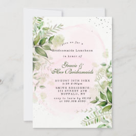 Rustikale Grünpflanzen Blush Bridesmaids Luncheon