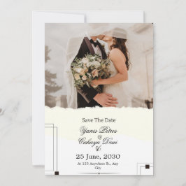 Rustikale Grünpflanzen Save-the-Date Hochzeits-Ein Einladung
