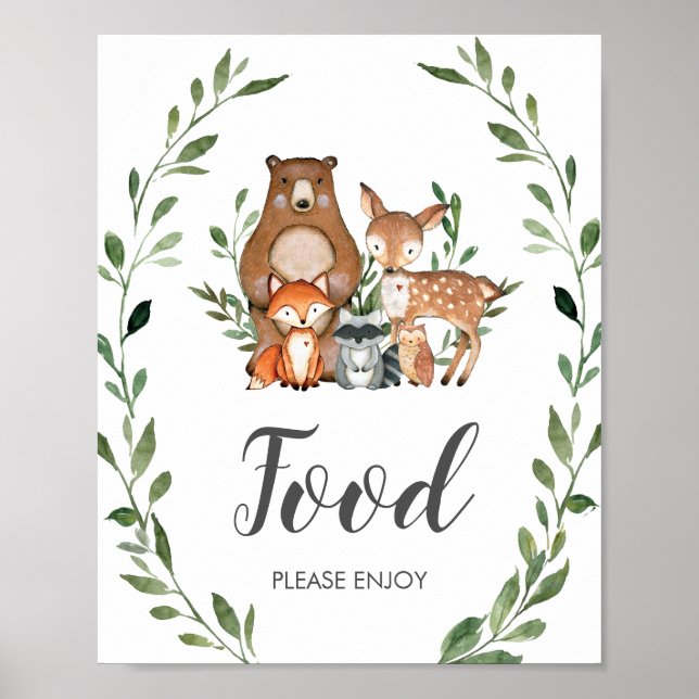 Rustikale Grünpflanzen und Landtiere Nahrung Poster (Vorne)