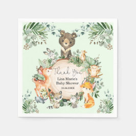 Rustikale Grünpflanzen, Waldhühner Serviette