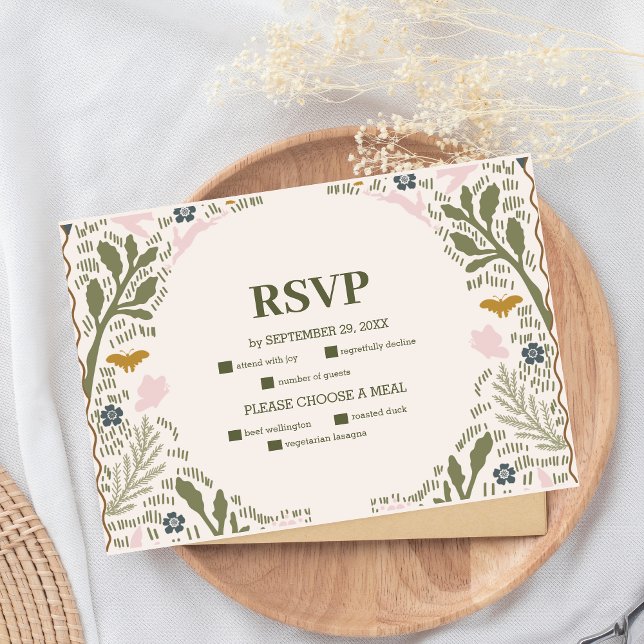 Rustikale Grünwaldlandhochzeit RSVP Karte (Von Creator hochgeladen)