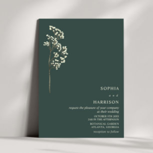 Rustikale Gypsophila Emerald Hochzeit im Herbst 2 Einladung