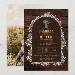 Rustikale Gypsophila Lace FOTO WEDING INVITATION Einladung