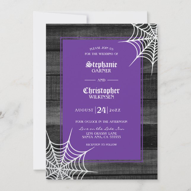 Rustikale Halloween-Hochzeit Einladung (Vorderseite)