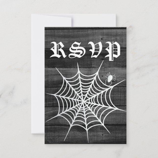Rustikale Halloween-Hochzeit RSVP Karte (Vorderseite)