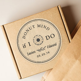 Rustikale Hand gezeichnet Donut Mind, wenn ich Kra Runder Aufkleber