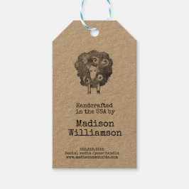 Rustikale Handarbeit in den USA | Sheep Print Geschenkanhänger