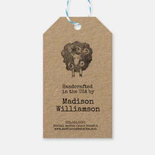 Rustikale Handarbeit in den USA Sheep Print Geschenkanhänger