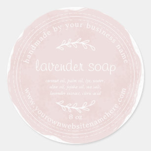 Rustikale, handgemachte Lavendelseife Lila Runder Aufkleber