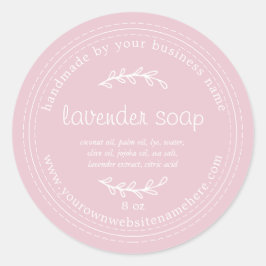 Rustikale, handgemachte Lavendelseife Parfait Pink Runder Aufkleber