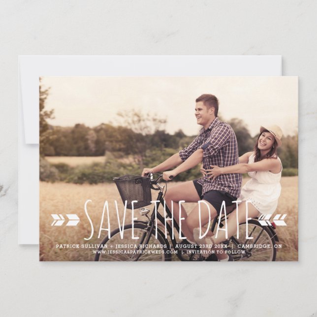 Rustikale handgeschriebene Typografie Save the Dat Date (Vorderseite)