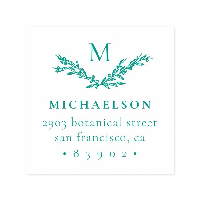 Rustikale, handgezeichnet Zweige Erste Rücksendead Permastempel (Design)