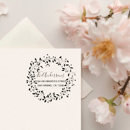 Rustikale handgezeichnete botanische Kranke-Rückse Gummistempel