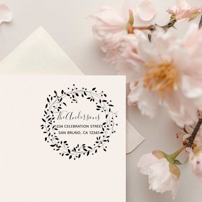 Rustikale handgezeichnete botanische Kranke-Rückse Gummistempel (Von Creator hochgeladen)