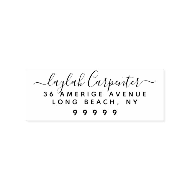 Rustikale, handgezeichnete Script-Rücksendeadresse Gummistempel (Prägung)