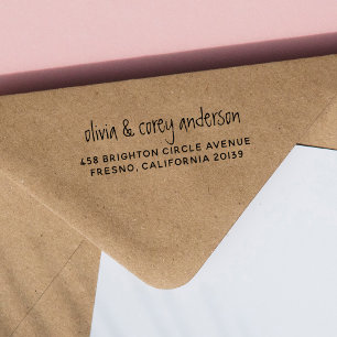 Rustikale Handschrift und moderne Rücksendeadresse Gummistempel