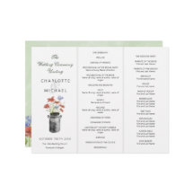 Rustikale handverlesene Blume Tri-Fold Hochzeitspr