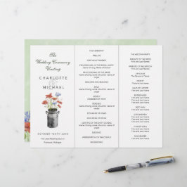 Rustikale handverlesene Blume Tri-Fold Hochzeitspr