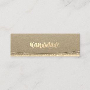 Rustikale Handwerkskunst, Gold Handgefertigt Mini Visitenkarte