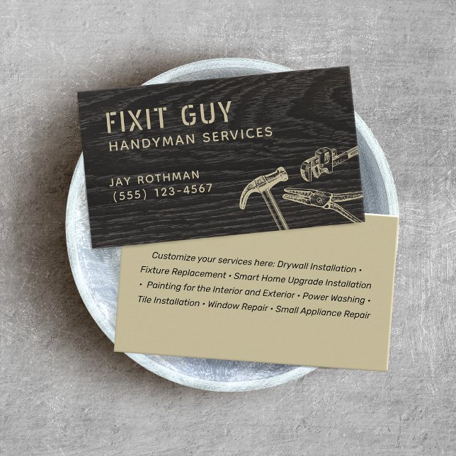 Rustikale Handyman-Werkzeuge, Bauwesen Visitenkarte (Von Creator hochgeladen)