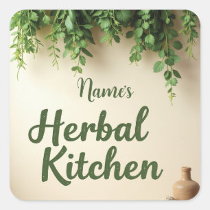 Rustikale Hangherbs Kitchen Jar Stickers