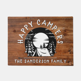 Rustikale Happy Campers Familie Name Zelt Pine Tre Fußmatte