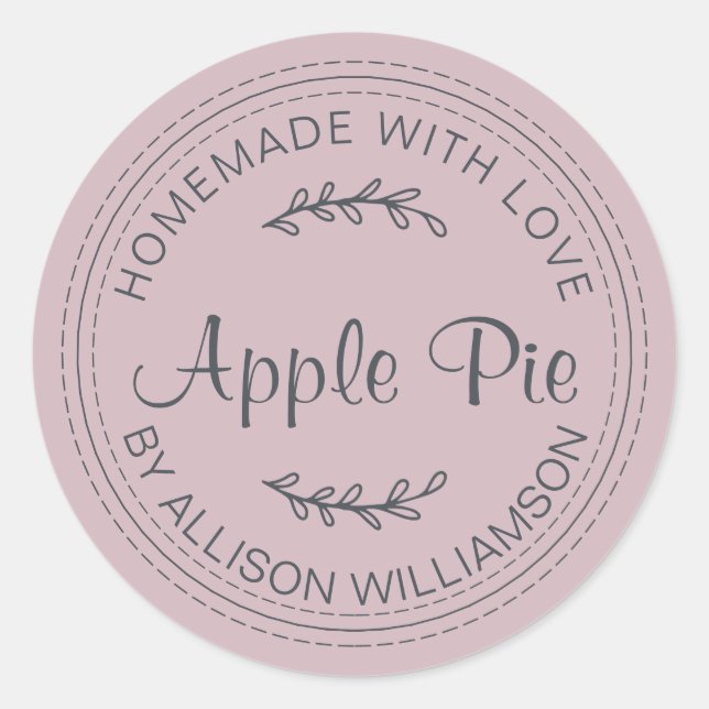 Rustikale, hausgemachte Backwaren Apple Pastel Lil Runder Aufkleber (Vorderseite)