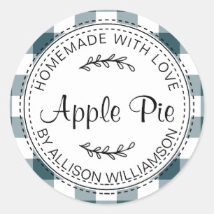 Rustikale, hausgemachte Backwaren Apple Pie Blue K Runder Aufkleber