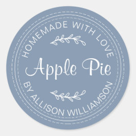 Rustikale, hausgemachte Backwaren Apple Pie Denim Runder Aufkleber