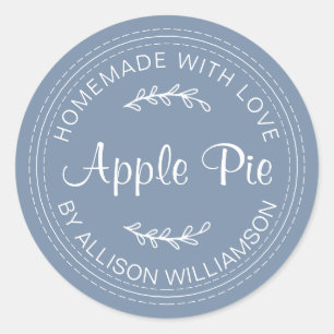 Rustikale, hausgemachte Backwaren Apple Pie Denim Runder Aufkleber