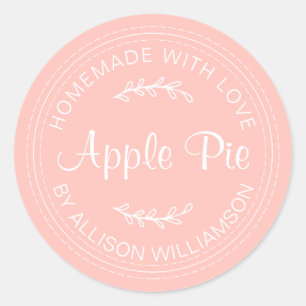 Rustikale, hausgemachte Backwaren Apple Pie Pastel Runder Aufkleber