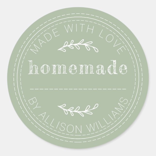 Rustikale, hausgemachte Backwaren Jam Can Laurel G Runder Aufkleber (Vorderseite)