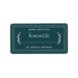 Rustikale, hausgemachte Backwaren Jam Canning Aqua Adressaufkleber