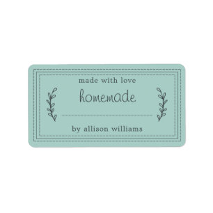 Rustikale hausgemachte Backwaren Jam Canning Blue Adressaufkleber