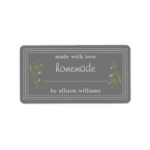 Rustikale hausgemachte Backwaren Jam Canning Grau Adressaufkleber