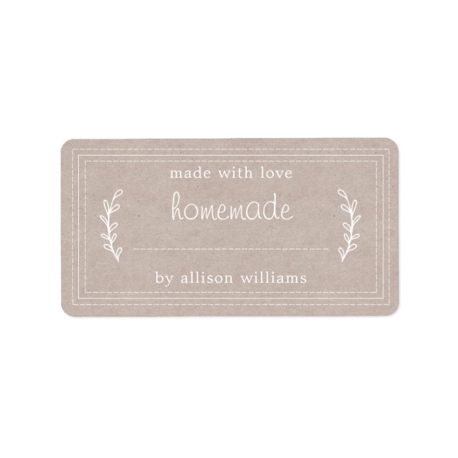 Rustikale, hausgemachte Backwaren Jam Canning Kraf Adressaufkleber (Vorne)