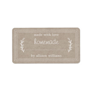 Rustikale, hausgemachte Backwaren Jam Canning Kraf Adressaufkleber