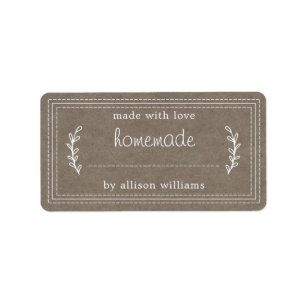 Rustikale, hausgemachte Backwaren Jam Canning Kraf Adressaufkleber