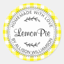 Rustikale hausgemachte Backwaren Zitronenkuchen Ge Runder Aufkleber