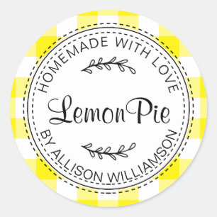 Rustikale hausgemachte Backwaren Zitronenkuchen Ge Runder Aufkleber