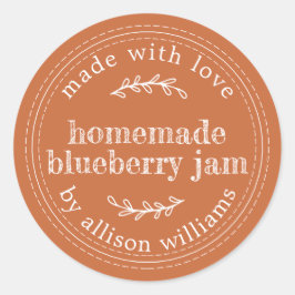 Rustikale hausgemachte Blueberry Jam Canning Burnt Runder Aufkleber