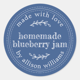 Rustikale hausgemachte Blueberry Jam Canning Class Runder Aufkleber