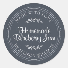 Rustikale hausgemachte Blueberry Jam Canning Dark Runder Aufkleber