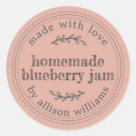 Rustikale hausgemachte Blueberry Jam Canning Dusty Runder Aufkleber