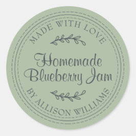 Rustikale hausgemachte Blueberry Jam Canning Laure Runder Aufkleber