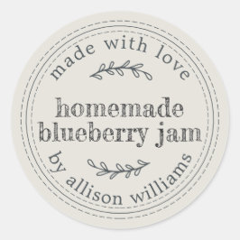 Rustikale hausgemachte Blueberry Jam Canning Light Runder Aufkleber