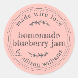Rustikale hausgemachte Blueberry Jam Canning Paste Runder Aufkleber