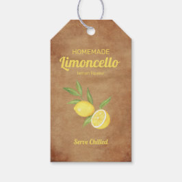 Rustikale hausgemachte Limoncello Lemon Lemon Geschenkanhänger