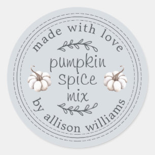 Rustikale hausgemachte Pumpkin Gewürz Mix Blue Runder Aufkleber